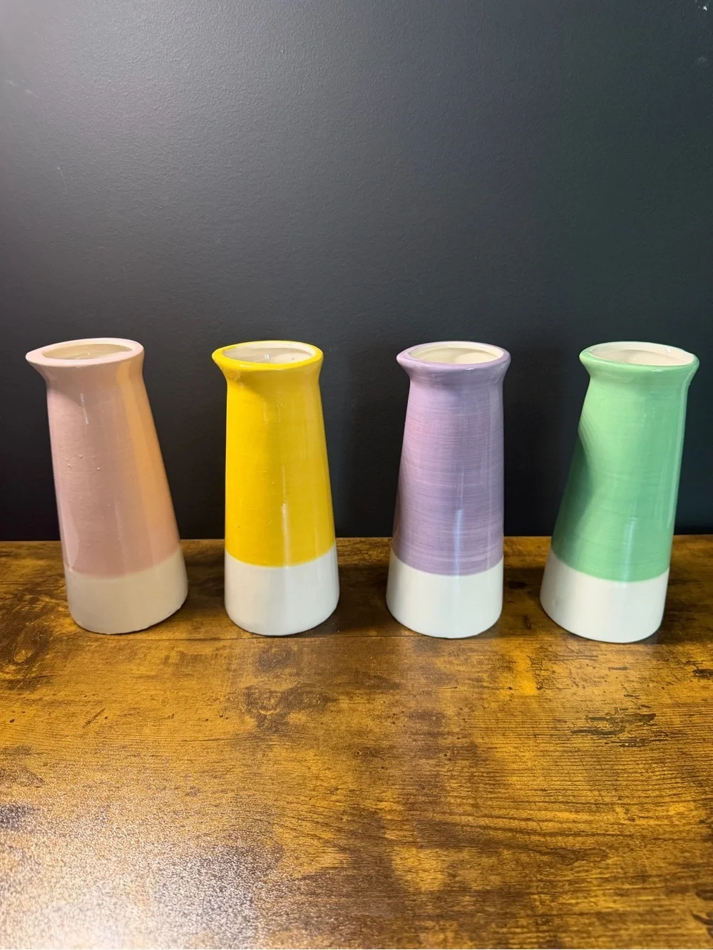 Ceramic Pastel Tapered Bud Vases - CHOOSE 1 from Pink, Yellow, Lavender, Green